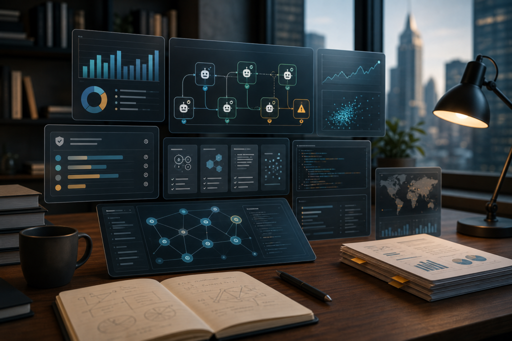 Investor diligence workspace with AI agent evaluation dashboards and risk controls
