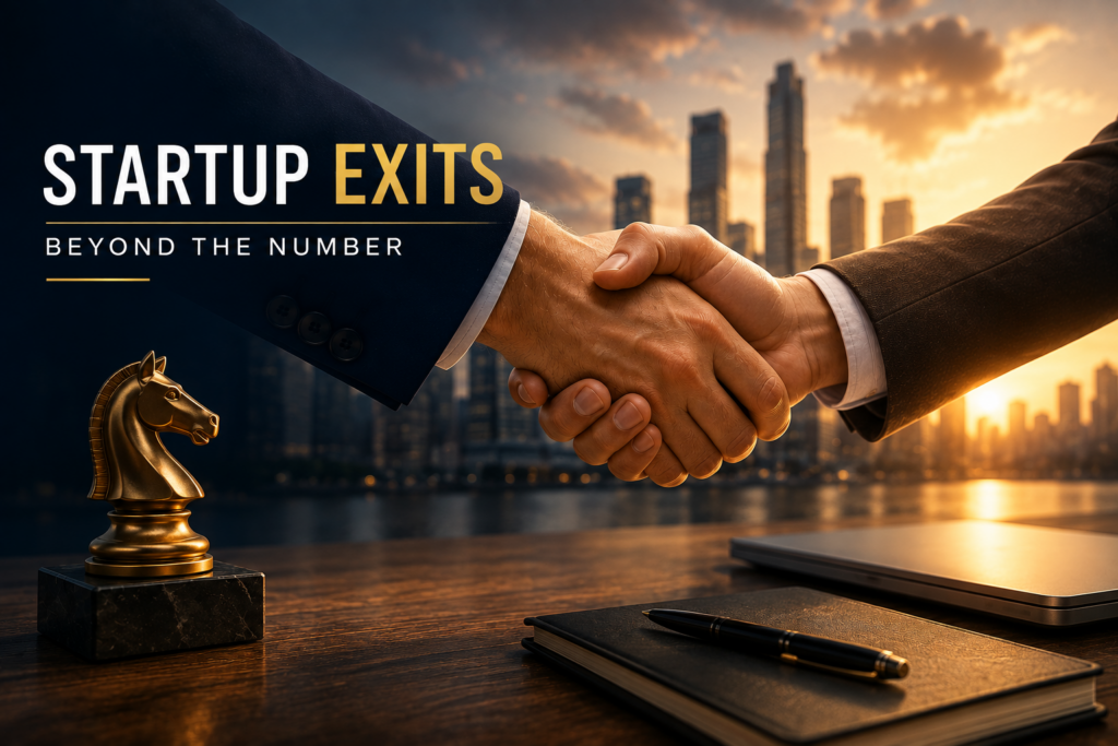 Handshake symbolizing a startup exit deal